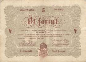 1848. 5Ft "Kossuth bankó" barna T:III+