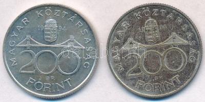 1994. 200Ft Ag "Deák" (2x) T:2 patina