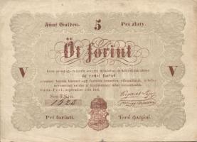 1848. 5Ft "Kossuth bankó" barna T:III+