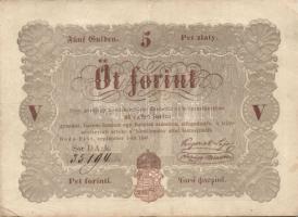 1848. 5Ft "Kossuth bankó" barna T:III+