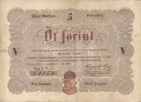 1848. 5Ft "Kossuth bankó" barna T:III+