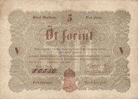 1848. 5Ft "Kossuth bankó" barna T:III+