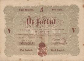 1848. 5Ft "Kossuth bankó" barna T:III+