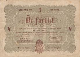 1848. 5Ft "Kossuth bankó" barna T:III+