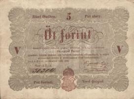 1848. 5Ft "Kossuth bankó" barna T:III+