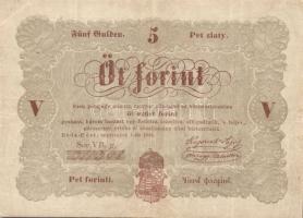 1848. 5Ft "Kossuth bankó" barna T:III+