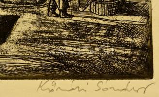 Kővári Sándor (?-?): Vaskombinát. Rézkarc, papír, jelzett, 19×29 cm