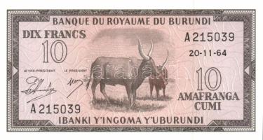 Burundi 1964.11.20. 10Fr T:I