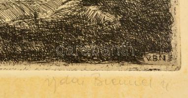 Vidai Brenner Nándor (1903-?): Kurucz járás. Rézkarc, papír, jelzett, 23×22 cm