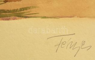 Fényes jelzéssel: Horgász. Akvarell, papír, 40×30 cm