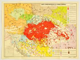 1938 Carte ethnographique de lEurope centrale, Közép-Európa etnikai térképe, 1:2000000, London - Paris, Dawson & Sons - Messageries Hachette, 45,5×60 cm