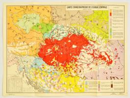 1938 Carte ethnographique de l'Europe centrale, Közép-Európa etnikai térképe, 1:2000000, London - Paris, Dawson & Sons - Messageries Hachette, 45,5×60 cm