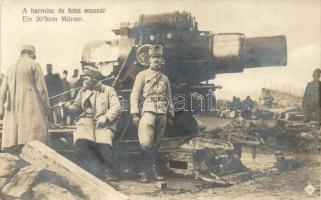 Osztrák-magyar katonák harminc és feles mozsárral / Ein 30.5 cm Mörser / WWI Austro-Hungarian K.u.K. soldiers with mortar cannon