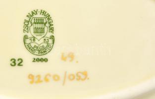 Zsolnay búzavirág mintás tálka ( 2db), kézzel festett, jelzett, hibátlan, d:8 cm, 11×7 cm