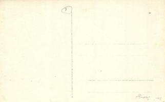 Isonzo. Találatot kapott trén és az ágyúkat húzó gépkocsi, megsemmisült csapat / WWI damaged Austro-...