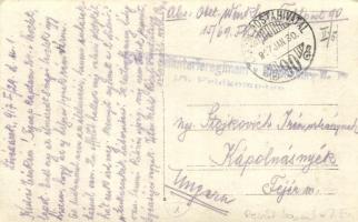 1917 Hegyi ágyú védelmi állásban télen / WWI Austro-Hungarian K.u.K. mountain troop cannon in winter...