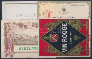 cca 1900 4 db boros címke a század elejéről, szép állapotban / 4 vintage wine labels