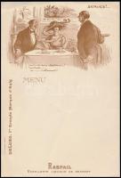 cca 1900 7 db litho és egyéb szép grafikájú  menükártya, közte litho is / 7 menu cards with nice gra...