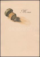 cca 1900 7 db litho és egyéb szép grafikájú  menükártya, közte litho is / 7 menu cards with nice gra...