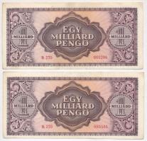 1946. 1.000.000.000P (2x) sorszámkövetők T:II
