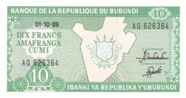 Burundi 1981-89. 10Fr (4x) klf évszámokkal T:I