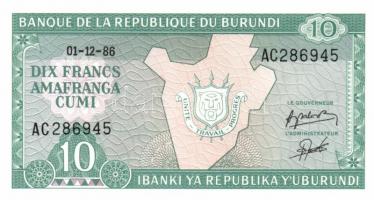 Burundi 1981-89. 10Fr (4x) klf évszámokkal T:I