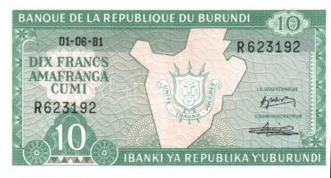 Burundi 1981-89. 10Fr (4x) klf évszámokkal T:I