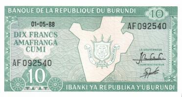 Burundi 1981-89. 10Fr (4x) klf évszámokkal T:I