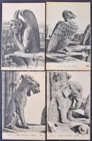 Paris, Statues of Notre Dame - 7 pre-1945 postcards