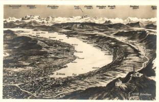 4 db RÉGI svájci városképes lap / 4 pre-1945 Swiss town-view postcards