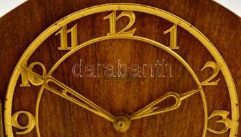 cca 1950 Junghans, Lauffer, 8 napos, ingajáratos asztali óra. Negyedütős, Westminster dallamot játsz...