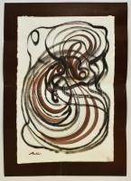 Botár Edit (1930-2014) : Áriádné fonala. Tus, papír, jelzett, 38×58 cm