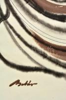 Botár Edit (1930-2014) : Áriádné fonala. Tus, papír, jelzett, 38×58 cm