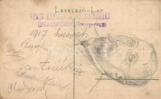 Bellus-fürdő, Belusské Slatiny Kúpele, Belusa; Villa Bereghy + Vörös Kereszt Kisegítő Kórház pecsét ...