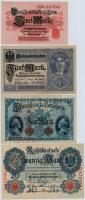 Német Birodalom 1906-1917. 2M-1000M (8xklf) T:III közte szép papír German Empire 1906-1917. 2 Mark - 1000 Mark (8xdiff) C:F including nice paper