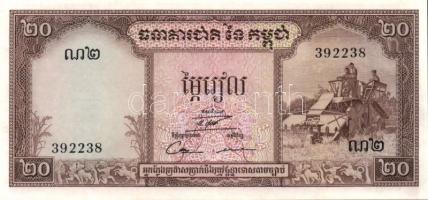 Kambodzsa 1968-72. 1R, 20R, 50R, 100R, 500R teljes sor! T:I