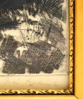 Iván Szilárd (1912-1988): Dunaág. Rézkarc, papír, jelzett, üvegezett keretben, 29×38 cm