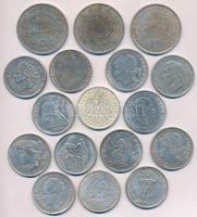 17db klf ezüstpénz Fe hamisítványa T:2,2- 17pcs of diff Fe fake coins C:XF,VF