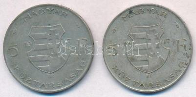 1947. 5Ft Ag "Kossuth" (2x) T:2-