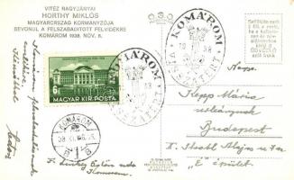 1938 Komárom, Komárno; bevonulás, Horthy Miklós fehér lovon / entry of the Hungarian troops, Horthy ...