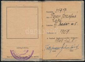 1949 Magyar Házfelügyelők és Segédházfelügyelők Országos Szabad Szakszervezete tagsági könyv tagsági...