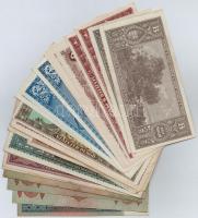 41db-os vegyes magyar pengő bankjegy tétel, közte szép tartású darabokkal T:I-III