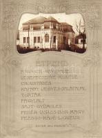 1900 Nyitra, Nitra; Vendéglő étrendje (Muki bácsi esküvői étrend) / restaurants menu. Art Nouveau photo s: Schwager Károly (non PC) (EK)