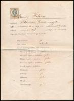 cca 1860-1930 10 db vegyes okmánybélyeges okmány és levél