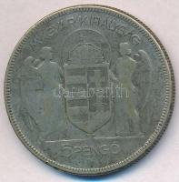 1930. 5P Ag "Horthy jobbra" T:3 patina, ph. karc
Adamo P8