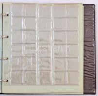 Fekete érmetartó album, összesen 122 férőhellyel, használt állapotban