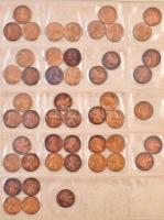 291db-os vegyes külföldi fémpénz gyűjtemény érmetartó albumba rendezve, egy-két Ag érmével, közte Am...