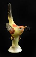 Hollóházi madárka, porcelán, kézzel festett, hibátlan, jelzett, m: 14 cm