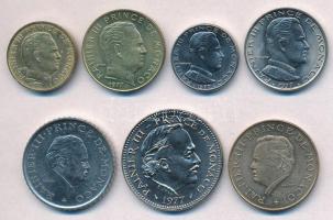 Monaco 1977. 10c-10Fr "III. Rainier" (6xklf) + 1979. 2Fr Ni "III. Rainier" T:1-,...