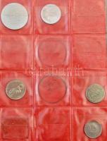 40db-os vegyes numizmatikai tétel, albumban, közte több bárca, zseton, emlékérem T:vegyes